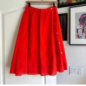 Alex Mill Side Button Cotton Poplin Midi Full Skirt. Size: Small